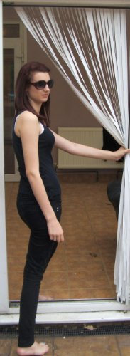 Slat type Door Curtain/Fly Blind- (ALL WHITE) 80cm wide x 200cm drop