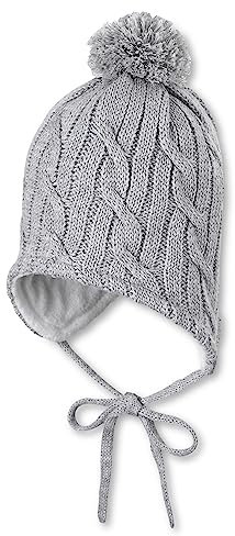 Sterntaler Unisex Kinder Strickmütze Mit Bommel Beanie Hat, Silber Melange, 45 EU