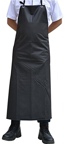 Surblue Waterproof Apron Chemical Resistant Work Safe Clothes (black)
