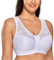 Delimira Women's Front Fastening Bras Lace Wireless Plus Size Full Coverage Racerback Support Bra White 46DD