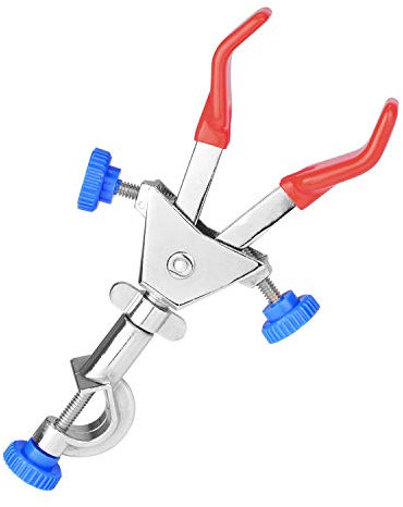 stonylab 2-Prong Abrazadera Giratoria con Doble Ajuste, Multiusos 360° Abrazadera de Laboratorio 2 Prong Swivel Clamp con Revestimiento de Goma y Cabeza de Jefe, para Uso en Laboratorio