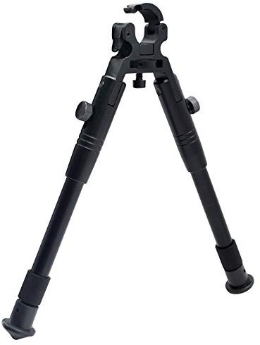 TriRock 8-10 Clamps on Barrel Foldable Adjustable Extendable Bipod Shooting Stand with Tube Clip