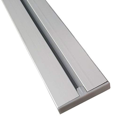 Vorhangschiene Aluminium - Silber 1 Lauf 240cm (2x120cm) - Flache Gardinenschiene (7mm) - inkl. Vorhanggleiter