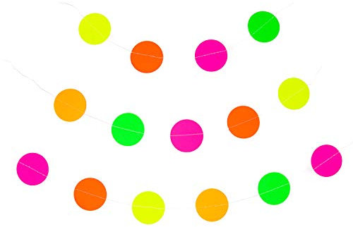 Oblique Unique® Deckenhänger Kreis Girlande Banner Papier Hänge Deko für Geburtstag Hochzeit JGA Jubiläum Party Einschulung Neon Gelb Orange Pink Grün