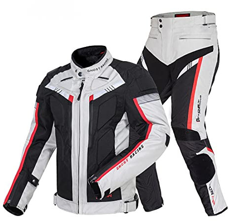 WYH Veste de Moto Homme Homologué imperméable, Étanche Vêtements de Protection Moto Veste Coupe Vent Protecteur Costumes, Automne Hiver pour Hommes et Femmes Vêtements de Protection Moto,Blanc,XXL