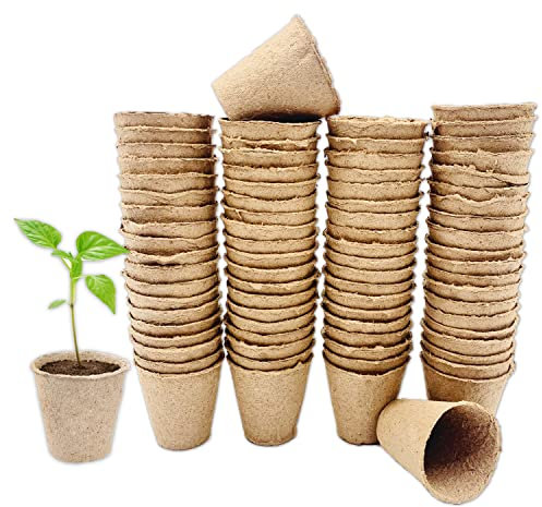 KRONLY Anzuchttöpfe 80 Stück biologisch abbaubar Ø 6cm rund Aussaattöpfe für Setzlinge