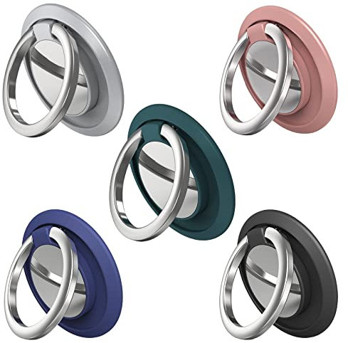 Anillo para teléfono móvil, 5 pcs Anillo Soporte para Movil Ultrafino, Soporte y Agarre para Teléfonos Móviles : 360 ° de rotación Universal, Adecuado para Todo Tipo de teléfonos móviles