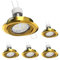 ledscom.de 5 Stück Deckeneinbaurahmen FABI, rund, schwenkbar, gold glänzend (GU10/MR16/GU5,3/50mm), warmweiß, 227lm, 119°, Reflektorspiegel