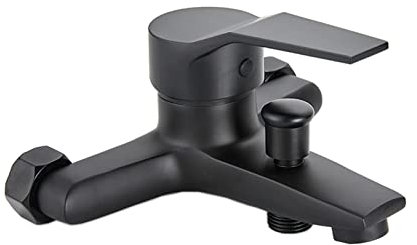 ZYCDP Robinet Baignoire,Mitigeur Baignoire Noir,Noir Matte,Laiton,Mitigeur Baignoire Monotrou,Robinet Salle Bain Douche, Chaud et froid Mitigeur Baignoire,Mitigeur Bain Douche