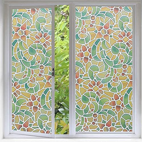 Fensterfolie Vintage Grün Khaki Sichtschutzfolie Fenster Klebstofffrei Fensterfolie Blickdicht Milchglasfolie Selbstklebend Fenster Fensterfolie Selbsthaftend Folie Fenster Sichtschutz 45x200cm