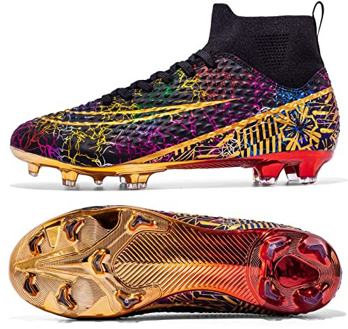 BLBK Scarpe da Calcio Uomo e Ragazzi, Scarpe da Calcio Professionali, Nero Ossidiana, 37 EU