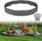 MSISILY Stone Effect Lawn Edging Border|Garden Edging Borders|Lawn Edging Tools|Garden Edging Border Plastic|Flower Bed Edging with Lawn Hedge 20 Pieces +20 Strong Fixing Nails 16Ft (Grey-20Psc)