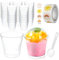 Juego de 50 Tazas de Postre con Cucharas, 7oz/210ml Copas de Postre，Mini Vasos de Postre con tapa, cuchara ，pegatina, para aperitivos servir para boda, cumpleaños, fiesta (Transparente)