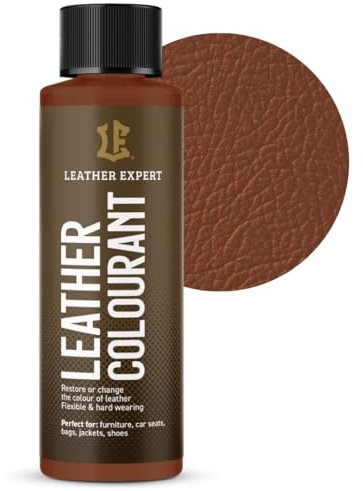 Sehr Deckend Wasser Lederfarbe Mittelbraun - 50 ml Leather Paint für Natur und ÖkoLeder - Leather Dye Ohne Alkohol für alle Lederaccessoires - Reißt oder Blättert Nicht ab