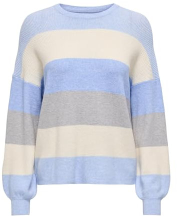 ONLY Damen Onlatia L/S Stripe Pullover KNT Noos Sweater, Kentucky Blue,XS