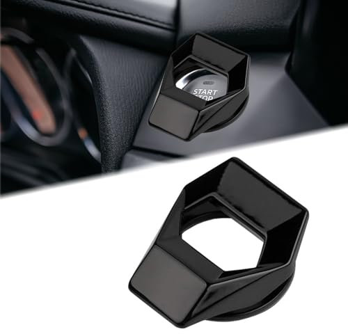 Yuqilin Couvercle Décoratif du Bouton de Démarrage a Une Touche,Tuning Voiture Interieur Cache de Protection Du Bouton Moteur Couvercle Décoratif D'Interrupteur de Bouton de Voiture(Noir)