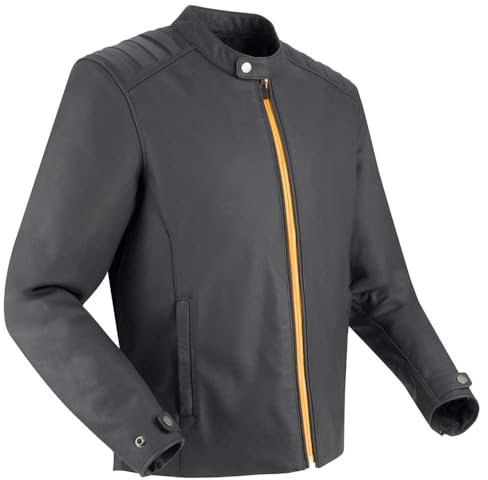 Segura Phil Motorrad Lederjacke, schwarz/gelb, 2XL