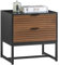 SoBuy Nachttisch mit 2 Schubladen für Boxspringbett Sofatisch Beistelltisch Telefontisch Nachtschrank Nachtkommode Vintage-Braun BHT ca. 50x50x40cm FBT156-BR