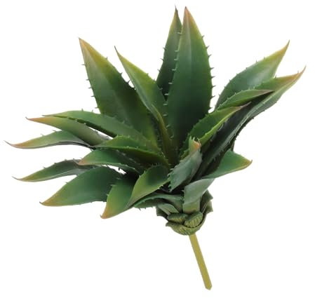 QUARKZMAN 1uds Artificial Suculentas Plantas Falsa Aloe Planta, 10 Grande Imitación Suculentas Sin Maceta Real Toque para Bricolaje Casa Boda Jardín Oficina Floral Decoración, Verde