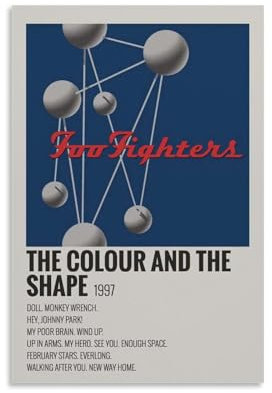 ijshndgn Foo Fighters Poster, Vintage-Kunst-Cover, Raumdekoration, ästhetisch für Schlafzimmer, Wohnzimmer, Wände, ästhetisches Poster, 50 x 75 cm, ungerahmter Stil