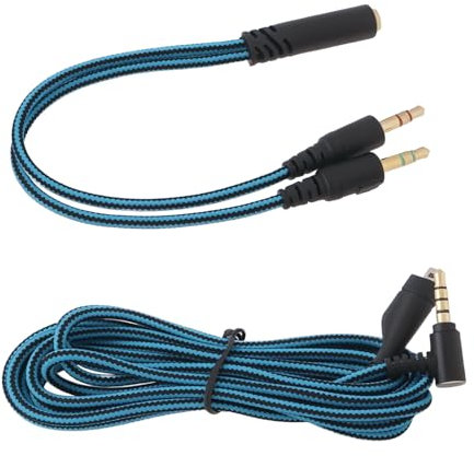 Be In Your Mind Ersatz-Audiokabel, geflochten, 2 m, mit Y-Adapter, kompatibel mit SteelSeries Arctis 3, 5, 7, Pro, Prime Gaming-Headsets, 1 Set mit 2 Stück