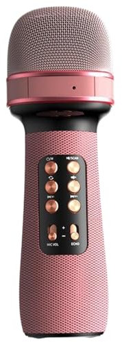 Lawnrden Microphones sans Fil 4 Effets sonores Portables Microphones Micro sans Fil de intégré Le Haut-Parleur stéréo Longue durée de Vie la Batterie Microphone Cadeaux (Style1) |.Micro et