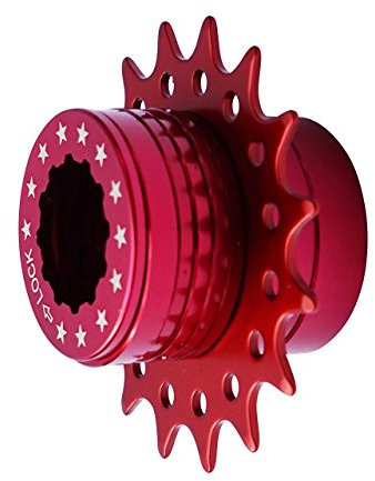 Cervus Bike Single Speed Fixie Kassette Conversion Kit kompatibel Shimano 16T Farben, rot