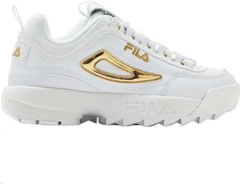 Fila Damen-Sneaker Disruptor II, Weiá (Weiß/Gold/Weiß), 39.5 EU