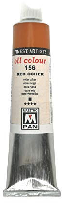 Peinture à l'huile pour artistes 84 couleurs Peinture professionnelle Maestro Pan 45ml Tube (156 Ocre rouge)