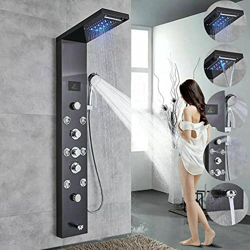 Gnailur Duschpaneel-Turm Wand-Duscharmatur-Set Massagesystem Duschsäule