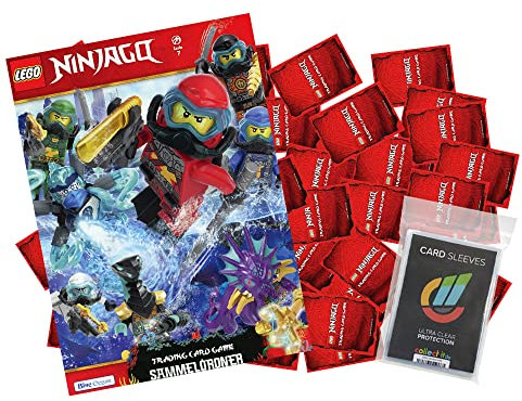 Collect-it Lego Ninjago - Serie 7 Trading Cards - Bundel Komplettsatz(256 Karten) + Sammelmappe und 40 Hüllen Sleeves