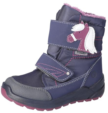 RICOSTA Mädchen Winterstiefel GAREI, Kinder Boots, Weite: Mittel, lose Einlage, Sympatex, waschbar, wasserdicht, warm, Nautic/Marine (170), 34 EU