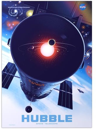 Displate Offiziell NASA MetallPoster Magnetische Befestigung Inklusive Lizenziert Bilder Hochwertiges Poster Telescopes - Hubble Poster 45 cm x 32 cm