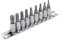 DAKCOS Bit Set Torx Nusssatz für 1/4-Vierkantantrieb, Nüsse aus CR-V, Bit aus S2, T10 - T50