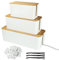 GOYADA 3 Stück Kabelbox Weiß, Kabel-Organizer Box, Kabel-Aufbewahrungsbox, 3 Größen Kabelmanagement Box, Kabelbox mit Steckdosenleiste Holz Deckel für Kabelaufbewahrung und 3 Kabelbinder