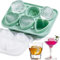 Rosen & Herzen Eiswürfelform, MEETRUE Rose Eiswürfelform Silikon Eiswürfelbehälter mit Klarem Trichter-Deckel, Neuheit Eiswürfel Kugel Form Eiswürfelbehälter für Cocktails Whiskey Getränke, Grün