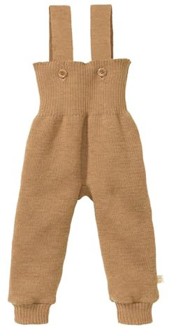 Disana Pantaloni a maglia per neonati e neonati, 100% lana merino biologica, traspiranti, caldi, unisex, taglia 50-104, sostenibili e equi, con vita alta, Made in Germany, caramello, 74-80