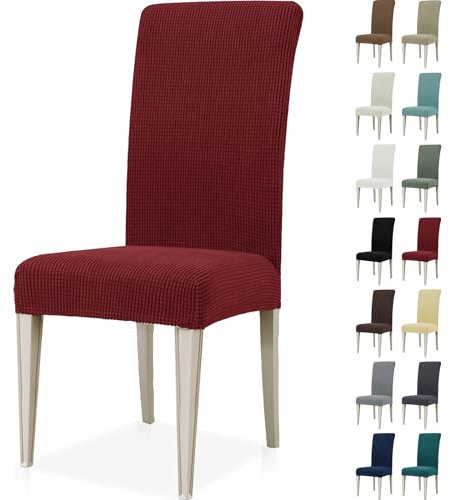 Ystyle Stretch Stuhlhussen 4er Set, Stuhlbezug Elastisch Abnehmbarer Waschbarer, Universal Hussen Für Stühle, Stuhlbezüge Chair Cover Für Hotel Bankett Küche Restaurant Hochzeit Party, Bordeaux