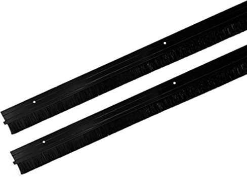 HOOZ 2x Bürstendichtung für Türen 100cm - Zugluftstopper zum Anschrauben - Türdichtung für Luft- und Schalldämmung - Türbodendichtung in Alu, Schwarz oder Weiß - (100 cm Schwarz)