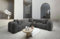 Sofa Dreams Couch Ecksofa Formentera L Form in Samtsofa Designersofa mit Kissen (Dunkelgrau)