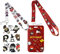 2 pièces Porte Badge Cordon Tour de Cou avec Porte-cartes, Harry Potter Porte Badge Strap Neck pour Porte Badges d'Identification, Cartes d'étudiant Clés Exposition Bureau, Blanc Rouge