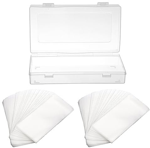 SUMNACON 200 Stück Dollarscheine Schutztasche mit Kunststoff-Aufbewahrungsbox, durchsichtiges Papier, Geldbeutel, Sammeltasche für Dollarscheine, Banknote, Karten, Rechnungen, Tickets