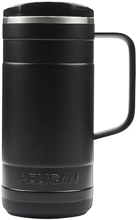 Pelican Hydration Pelican Ridge™ 18 oz Vacuum Insulated Tumbler - Recycled Stainless Steel Double Wall Travel with Dual Lid, Powder Coated Insulated Coffee Mug For Hot Cold Drinks, Jet Black