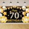 70 Geburtstag Dekoration,BTZO 70 Geburtstag Banner Schwarz Gold,Extra Große 70 Geburtstag Hintergrund Banner,70 Party Geburtstagsdeko Frau Mann