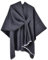 Poncho Damen Strick Reversibel Cape Decke Elegant Warme Schultertuch Gestrickter Schal Mantel für Frühling Herbst（Schwarz）