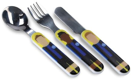 Inter - Set posate bambino, Collezione Calcio Balilla Inter, Prodotto Ufficiale.