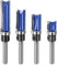 sourcing map Straight Router Bit Set(4pcs) Double Flute 1/2 Cutting Dia 6mm Shank Tungsten Steel Tipped Woodworking Tool for Trimming Wood