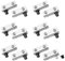 UFURMATE Bisagra pivotante, 6 pares de bisagras pivotantes de puerta de vidrio sin marco, clips de puerta de armario de vidrio con pin, kit de repuesto de bisagra de abrazadera de hierro ajustable