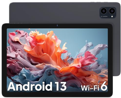 ApoloSign Tablet Android con touchscreen da 10,1, display IPS Full HD, processore 8 core, memoria generosa da 8 GB di RAM (4 + 4 GB) e 64 GB di ROM, espandibile fino a 128 GB (Grey) (EM101)