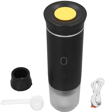 Asixxsix Machine à Expresso Portable, Machine à Expresso électrique de Voyage 120 Ml 12 V, Auto-chauffante, Pression de 15 Bars, Mini Cafetière Rechargeable pour Camping, Voyage, Extérieur